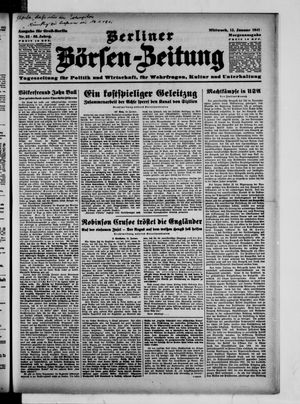 Berliner Börsen-Zeitung vom 15.01.1941