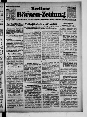 Berliner Börsen-Zeitung vom 15.01.1941