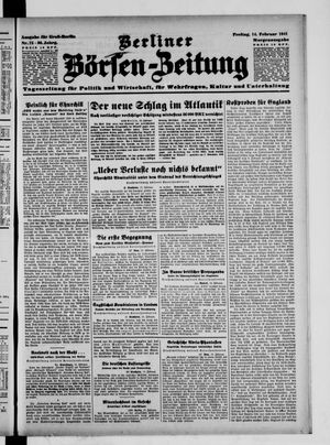 Berliner Börsen-Zeitung vom 14.02.1941