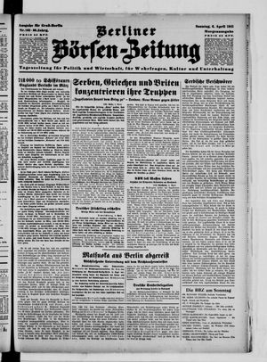 Berliner Börsen-Zeitung vom 06.04.1941
