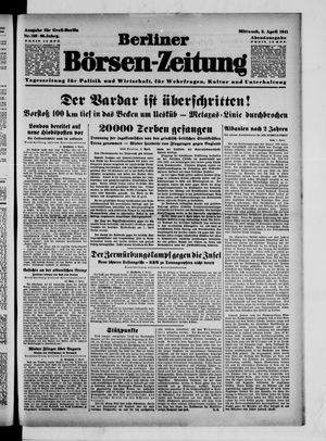 Berliner Börsen-Zeitung vom 09.04.1941