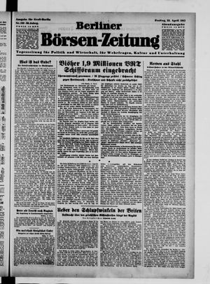 Berliner Börsen-Zeitung vom 25.04.1941
