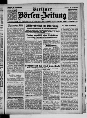 Berliner Börsen-Zeitung vom 27.04.1941