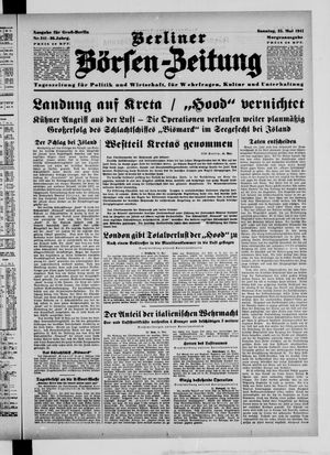 Berliner Börsen-Zeitung vom 25.05.1941