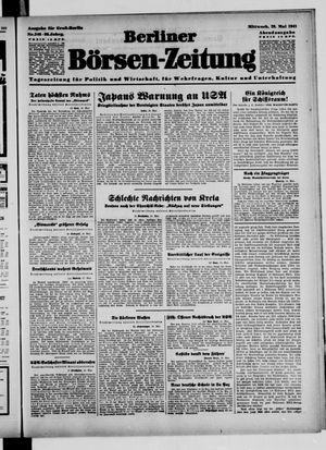 Berliner Börsen-Zeitung vom 28.05.1941