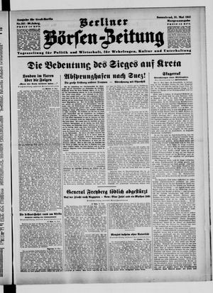 Berliner Börsen-Zeitung vom 31.05.1941