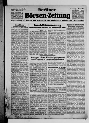 Berliner Börsen-Zeitung vom 01.06.1941