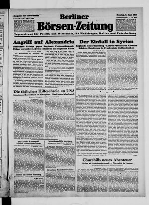 Berliner Börsen-Zeitung vom 09.06.1941