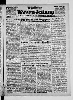 Berliner Börsen-Zeitung vom 10.06.1941