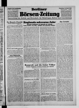 Berliner Börsen-Zeitung vom 15.06.1941