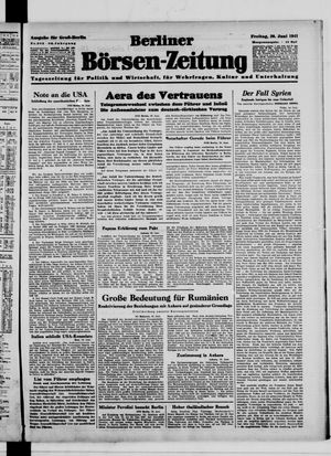 Berliner Börsen-Zeitung vom 20.06.1941
