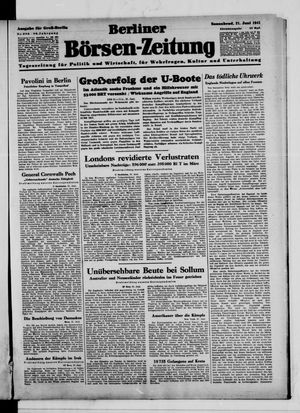 Berliner Börsen-Zeitung vom 21.06.1941