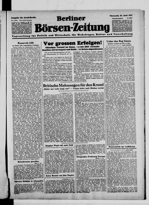 Berliner Börsen-Zeitung vom 25.06.1941