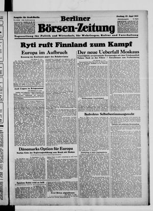 Berliner Börsen-Zeitung vom 27.06.1941