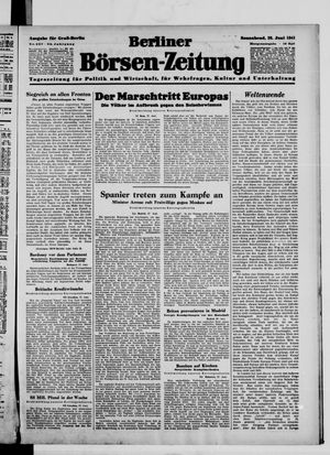 Berliner Börsen-Zeitung vom 28.06.1941