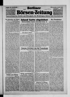 Berliner Börsen-Zeitung vom 09.07.1941