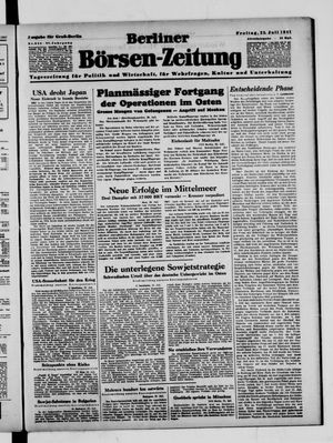 Berliner Börsen-Zeitung vom 25.07.1941