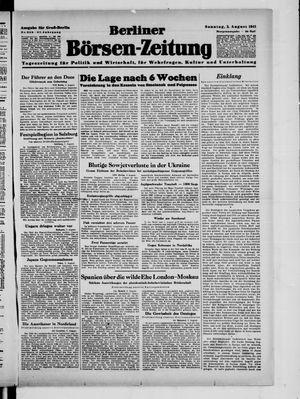 Berliner Börsen-Zeitung vom 03.08.1941