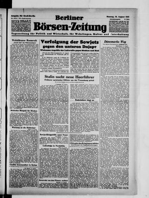 Berliner Börsen-Zeitung vom 18.08.1941