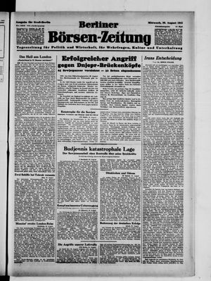Berliner Börsen-Zeitung vom 20.08.1941
