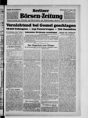 Berliner Börsen-Zeitung vom 21.08.1941