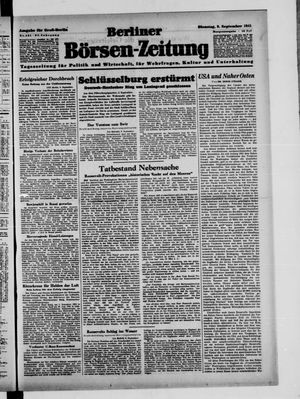 Berliner Börsen-Zeitung vom 09.09.1941