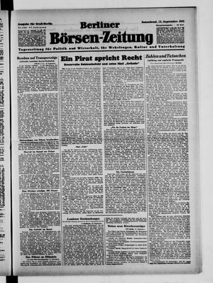 Berliner Börsen-Zeitung vom 13.09.1941