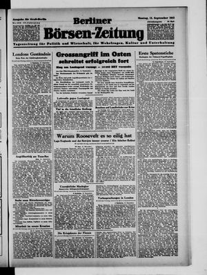 Berliner Börsen-Zeitung vom 15.09.1941