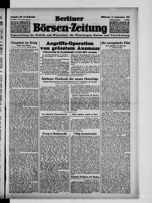 Berliner Börsen-Zeitung vom 17.09.1941