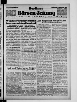 Berliner Börsen-Zeitung vom 20.09.1941