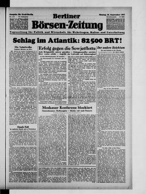 Berliner Börsen-Zeitung vom 22.09.1941