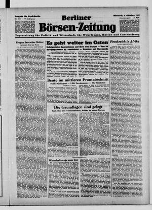 Berliner Börsen-Zeitung vom 01.10.1941