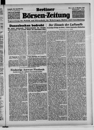 Berliner Börsen-Zeitung vom 08.10.1941
