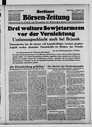 Berliner Börsen-Zeitung vom 09.10.1941