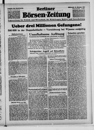 Berliner Börsen-Zeitung vom 15.10.1941