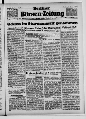 Berliner Börsen-Zeitung vom 17.10.1941