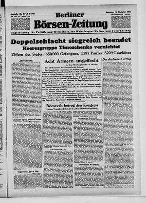 Berliner Börsen-Zeitung vom 19.10.1941