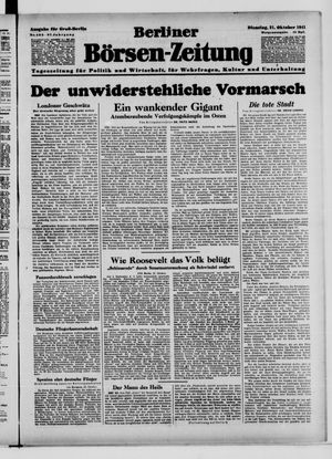 Berliner Börsen-Zeitung vom 21.10.1941