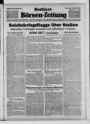 Berliner Börsen-Zeitung vom 21.10.1941