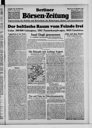 Berliner Börsen-Zeitung vom 22.10.1941