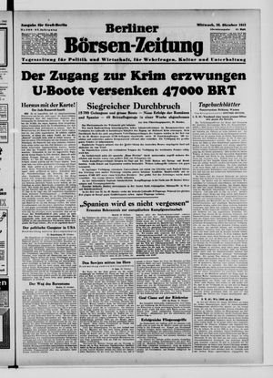 Berliner Börsen-Zeitung vom 29.10.1941