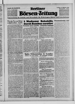 Berliner Börsen-Zeitung vom 31.10.1941