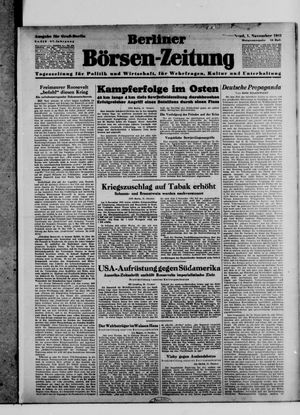 Berliner Börsen-Zeitung vom 01.11.1941