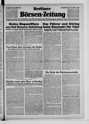 Berliner Börsen-Zeitung vom 22.11.1941