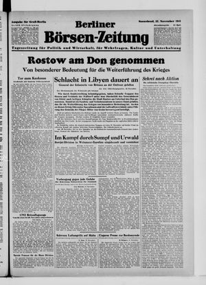 Berliner Börsen-Zeitung vom 22.11.1941