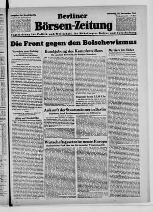 Berliner Börsen-Zeitung vom 25.11.1941