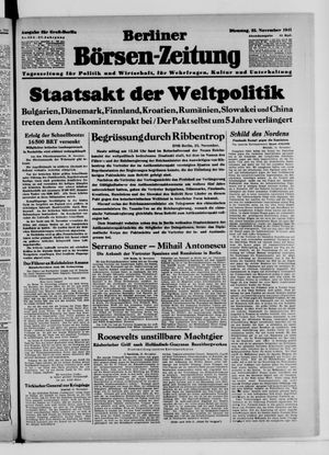 Berliner Börsen-Zeitung vom 25.11.1941