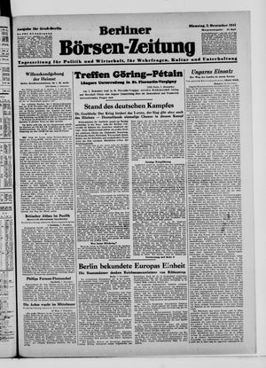 Berliner Börsen-Zeitung vom 02.12.1941