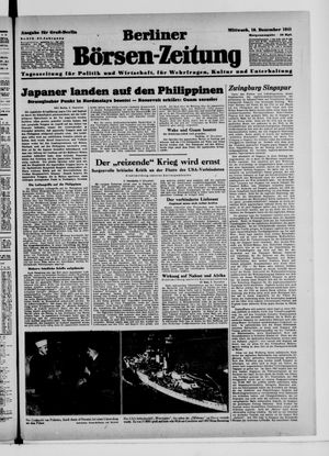 Berliner Börsen-Zeitung vom 10.12.1941