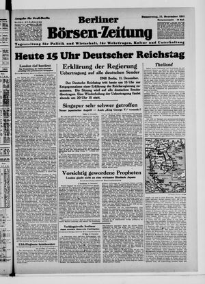 Berliner Börsen-Zeitung vom 11.12.1941